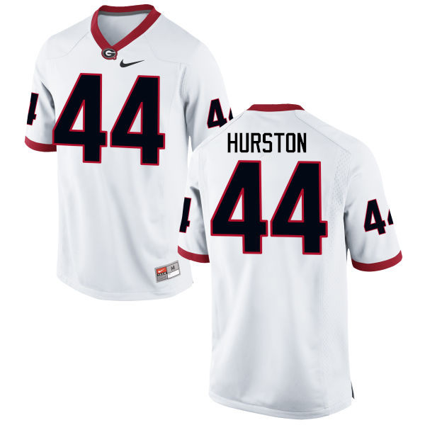 Men Georgia Bulldogs #44 Justin Hurston College Football Jerseys-White - Click Image to Close